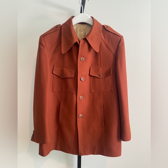 70s Vintage Shacket w/ Contrasting Stitch by Malibu Clothes Beverly Hills Size L - Picture 2 of 12